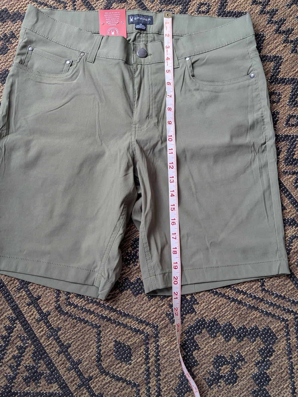 Spyder Daybreak Olive Green Men’s Flat Front Shorts Size 34 NWT
